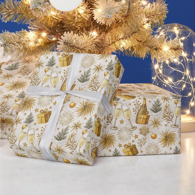 Papel De Presente Celebração Festiva de Ano Novo (Feriados)