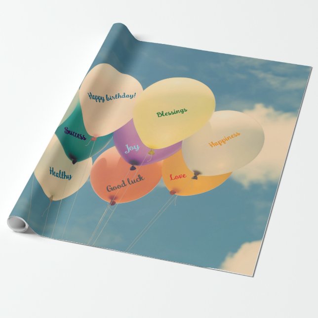 Papel De Presente Celebração Festiva Papel de Embalagem de Aniversár (Desenrolado)