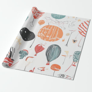 Papel De Presente Celebração por Aquarela de Balões