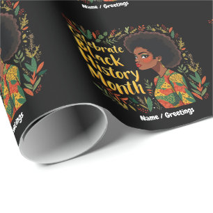 Papel De Presente Celebre o Mês da História Negra Honre Afro-America