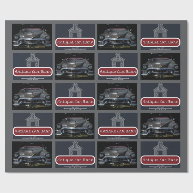 Papel De Presente Celeiro de Carros Antigos (Aberto)