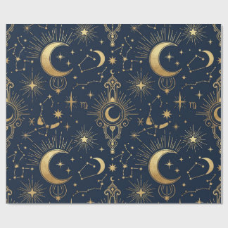Papel De Presente Celestial Gold Wrapping Paper