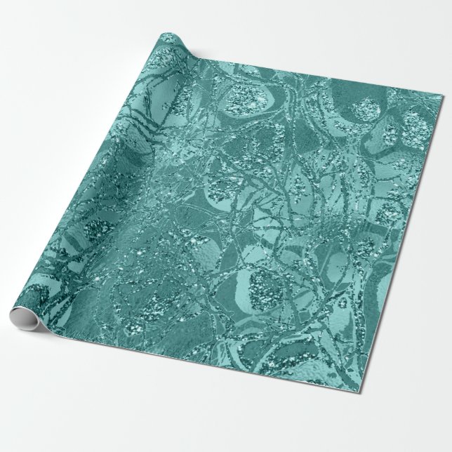 Papel De Presente Células Natureza do Corpo abstrato Dourado Glitter (Desenrolado)