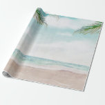 Papel De Presente Cena de Casamento Praia Pintada Island Breeze<br><div class="desc">Cena de Praia Pintada Island Breeze, com Ondas do Oceano, Praia Arenosa e Palmeiras, com um céu azul turquesa lindo. Uma Praia Tropical de Verão, ou design de casamento de destino. Um presente de embrulho mágico e moderno! ~ Confira minha loja para ver o conjunto de casamento completo para este...</div>