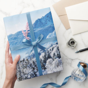 Papel De Presente Cena de inverno personalizada