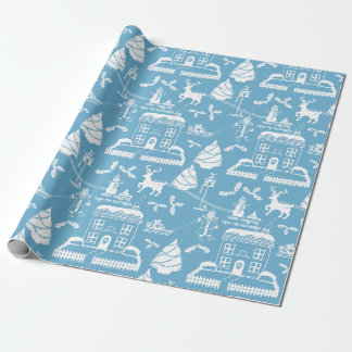 Papel De Presente Cena de inverno tradicional personalizada