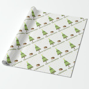 Papel De Presente Cena de Natal Hedgehog