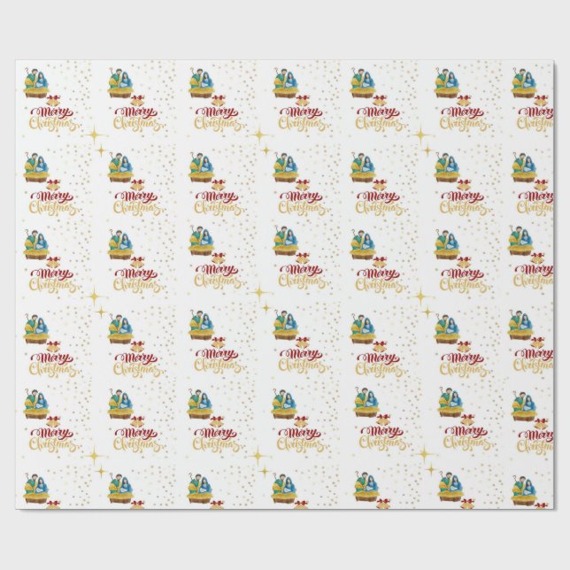Papel de Presente Cena de Natal Natividade (Aberto)