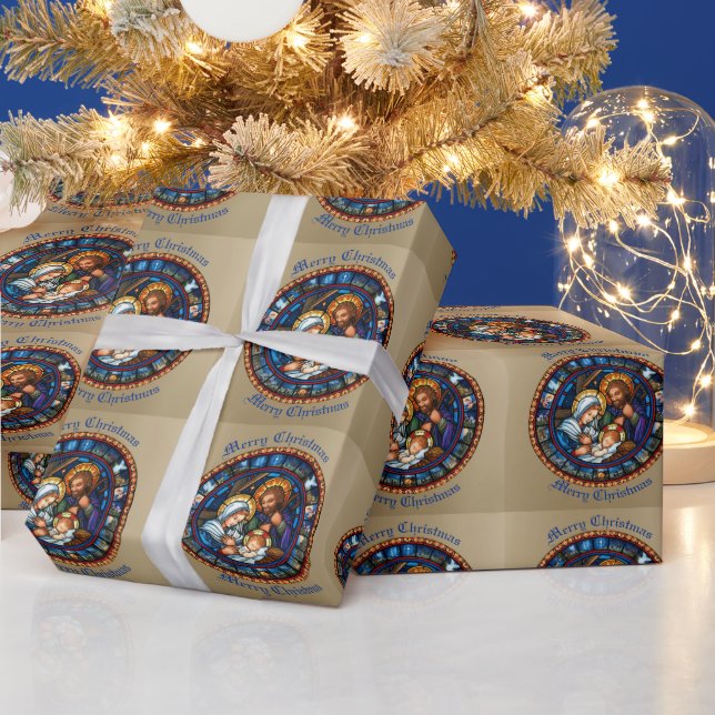 Papel De Presente Cena de Natal Tradicional (Feriados)