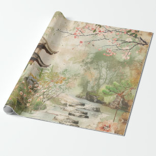 Papel De Presente Cena do Jardim de Cerejeiras (4)