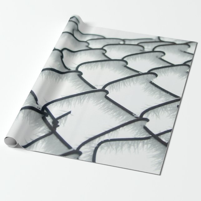 Papel De Presente Cerca de elo de cadeia branca e preta (Desenrolado)