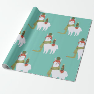 Papel De Presente Cerceta do lama do Natal