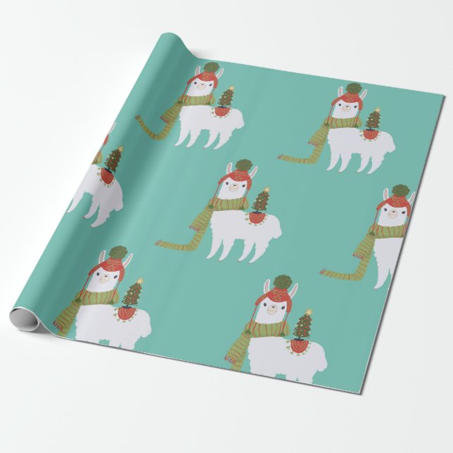 Papel De Presente Cerceta do lama do Natal (Desenrolado)