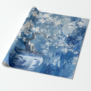 Papel De Presente Cereja Chinoiserie China Chinoiserie Blue and Whit