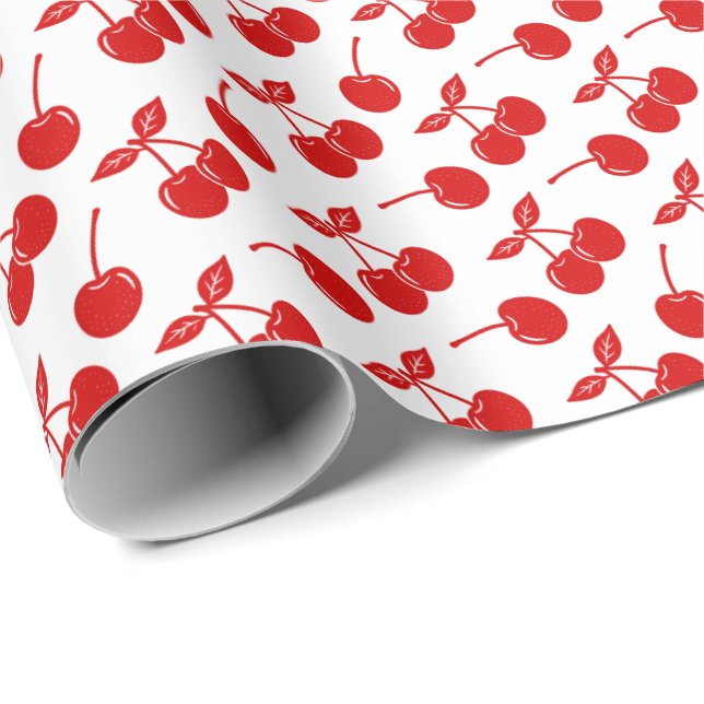 Papel De Presente Cerejas (Ponta do rolo)