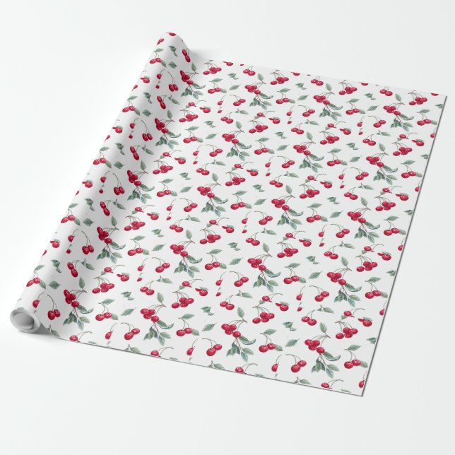 Papel De Presente Cerejas (Desenrolado)