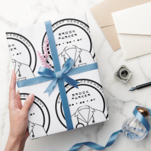 Papel De Presente Cerimônia Personalizada de Casaco Branco