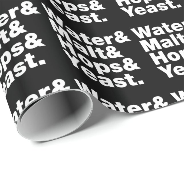 Papel De Presente Cerveja = Água, Malte e Saltos e levedura. (Ponta do rolo)