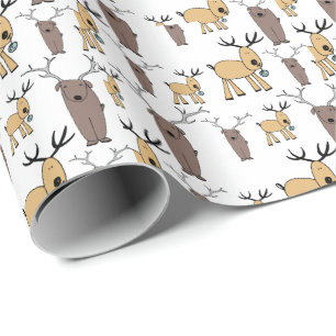 Papel De Presente Cerveja Cute Deer Buck Touro Berço Infantil Desenh
