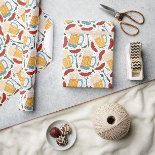 Papel De Presente Cerveja e linguiça alemã da Oktoberfest