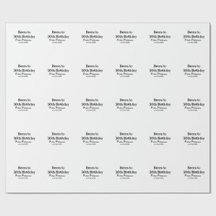 Papel De Presente Cervejas para 30º aniversário nome data homem eleg