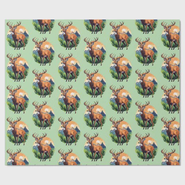 Papel De Presente Cervo Vermelho (Aberto)