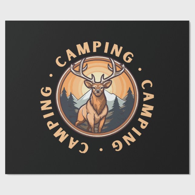 Papel De Presente Cervo - Vida Selvagem - Acampamento (Aberto)