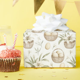 Papel De Presente Cesta de Ovos de Páscoa | Páscoa neutra
