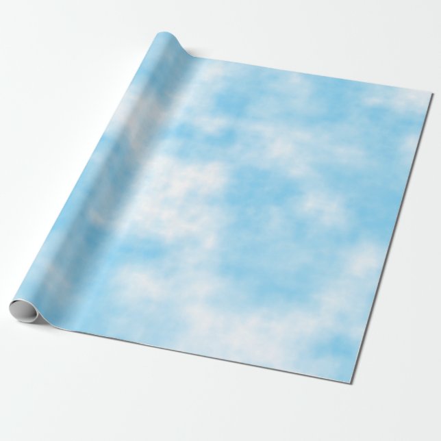 Papel De Presente Céu Azul e Arte em Nuvem Personalizada (Desenrolado)