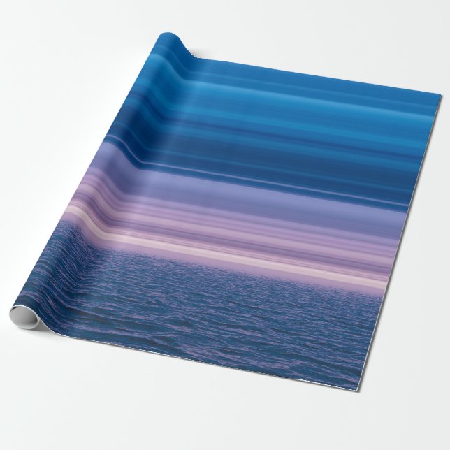 Papel De Presente Céu Azul Horizonte Púrpura do Mar Elegante (Desenrolado)