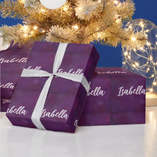 Papel De Presente Céu estelar roxo