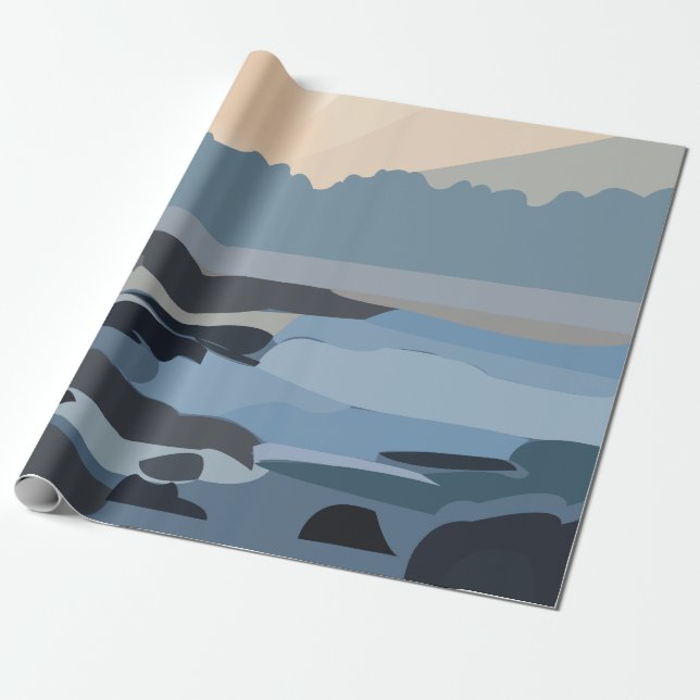 Papel De Presente Céu Mar Oceano Natureza  (Desenrolado)