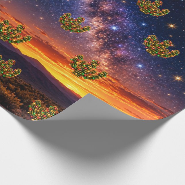 Papel De Presente Céu Noturno do Deserto de Natal (Ponta)