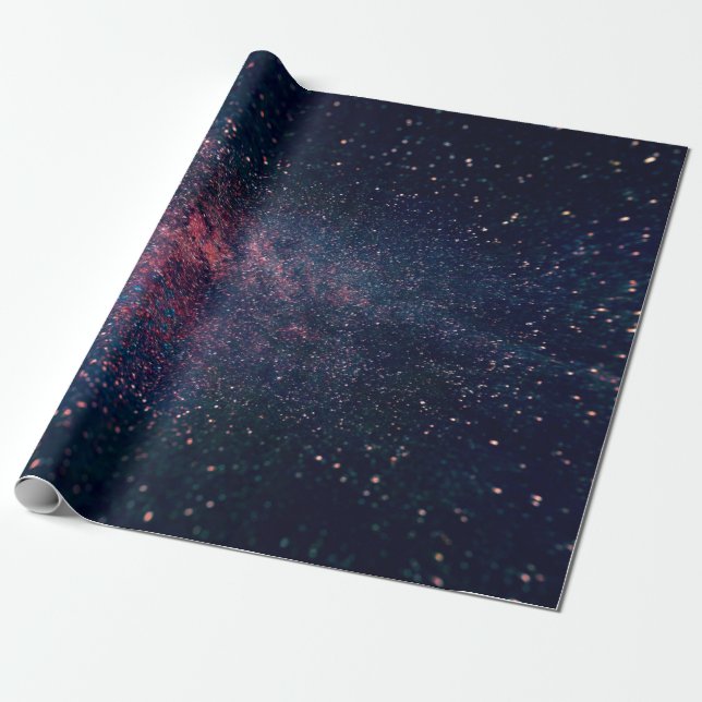 Papel De Presente Céus azuis cheios de estrelas (Desenrolado)