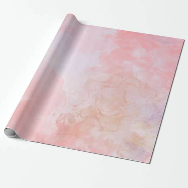 Papel De Presente Chá de Bebê Aniversário Luxo Rosa Abstrato (Desenrolado)