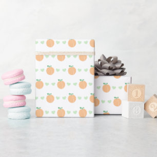 Papel De Presente Chá de Bebê Elegante Pêssego Doce