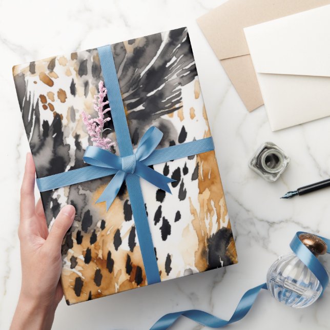 Papel De Presente Chá de Bebê Floral Animal Leve Leopardo Creme Pret (Presentear)