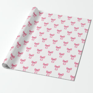 Papel De Presente Chá de Bebê Menina com Laço Rosa