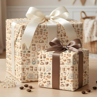 Papel De Presente Chá de Bebê: O Bebê Está Cozinhando Café