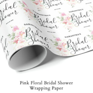 Papel De Presente Chá de Bebê Rosa Floral