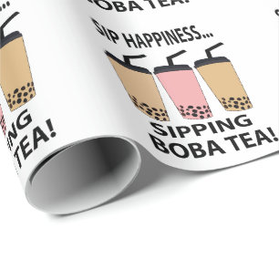 Papel De Presente Chá de Boba Chá de Bolha