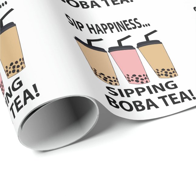 Papel De Presente Chá de Boba Chá de Bolha  (Ponta do rolo)