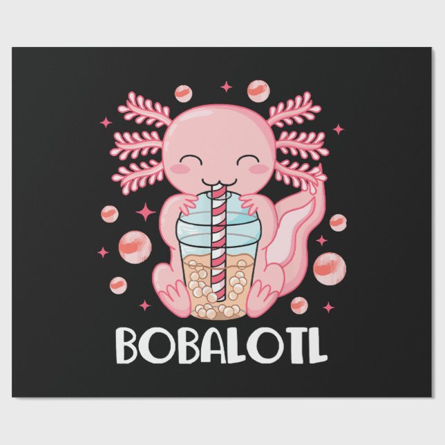 Papel De Presente Chá de Bolhas Axolote Engraçado (Aberto)