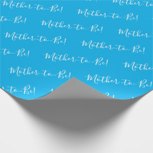 Papel De Presente Chá de fraldas Azul de Script da Mãe