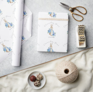 Papel De Presente Chá de fraldas Blue Peter Rabbit Boy