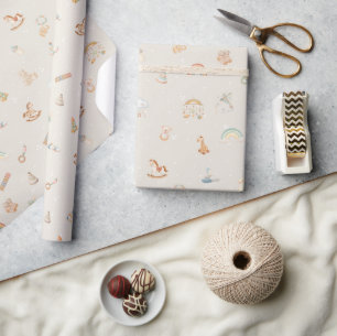 Papel De Presente Chá de fraldas Boho Autumn Personalizado