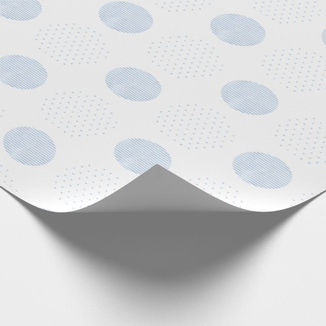 Papel De Presente Chá de fraldas de Aquarela Blue Baby Boy Polkadots (Ponta)