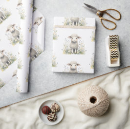 Papel De Presente Chá de fraldas de Aquarela de Bebê