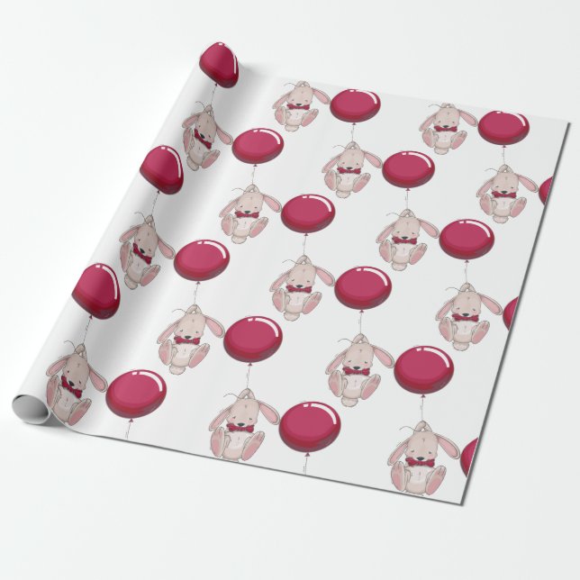 Papel De Presente Chá de fraldas de balão (Desenrolado)