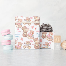 Papel De Presente Chá de fraldas de boas-vindas aos Ursos de Teddy A